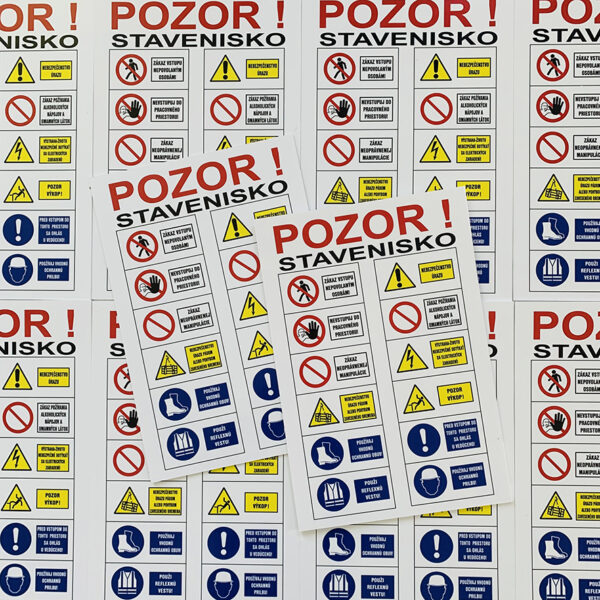 Pozor stavenisko! - PVC tabuľka 3 mm