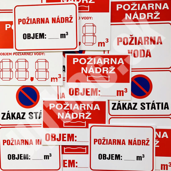 Požiarna nádrž - tabuľka PVC 3 mm